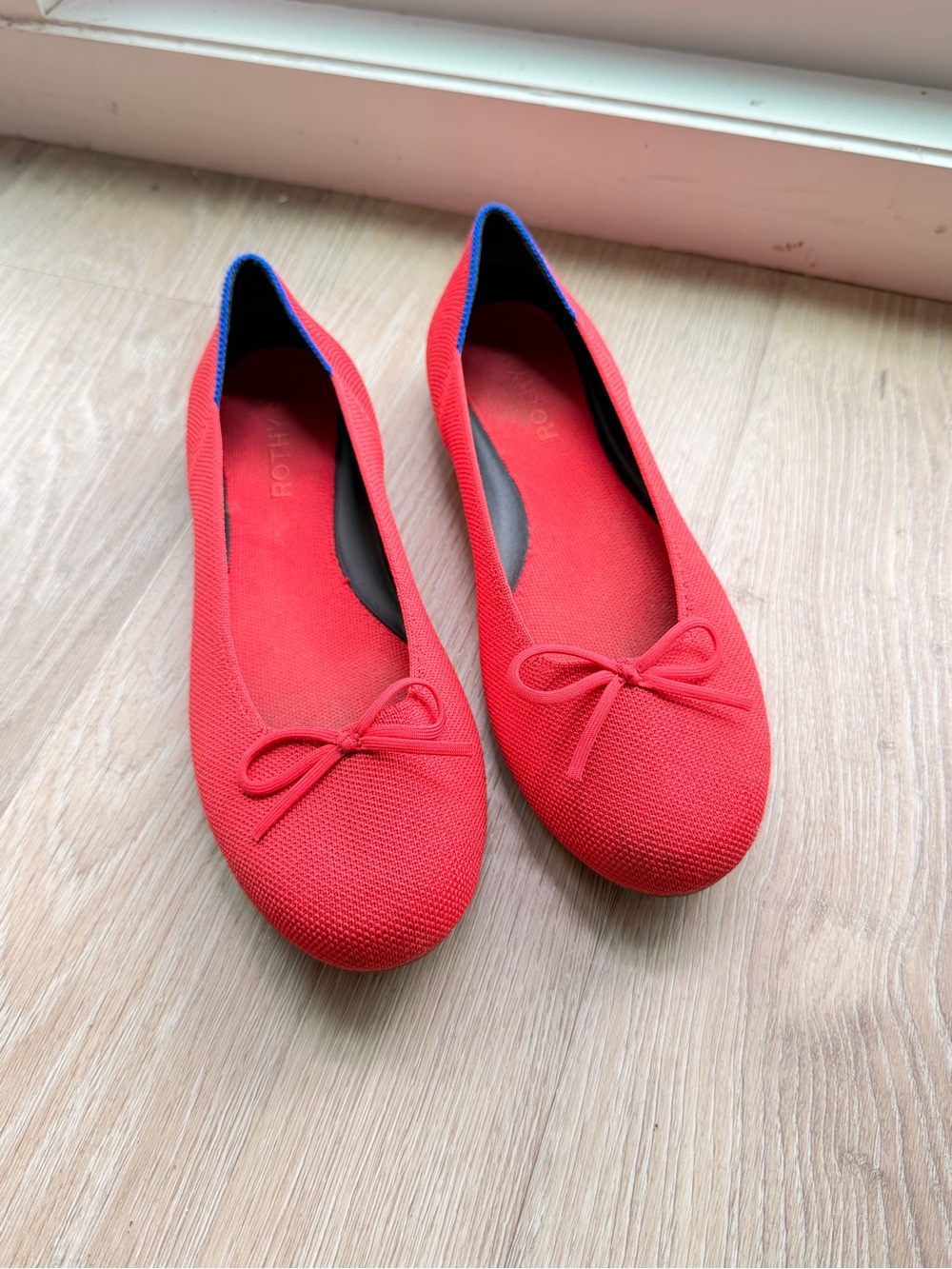 Rothy’s Women’s Red Ballet Flats with Bow